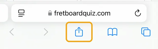 Safari toolbar with the Share button highlighted